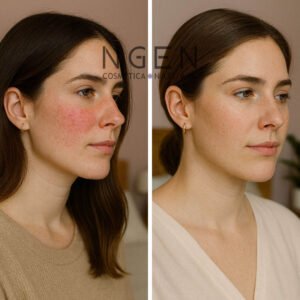 Antes Despues crema pieles delicadas antirojeces NGEN 6 semanas Pamela