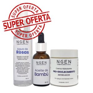 Crema Proenvejecimiento Antirojeces y Agua de Rosas y Aceite Vegetal